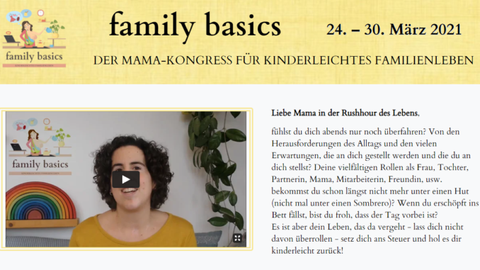 Family Basics der Onlinekongress für Mamas